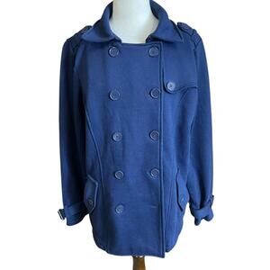 Torrid navy blue fleece double-breasted peacoat in size 2X